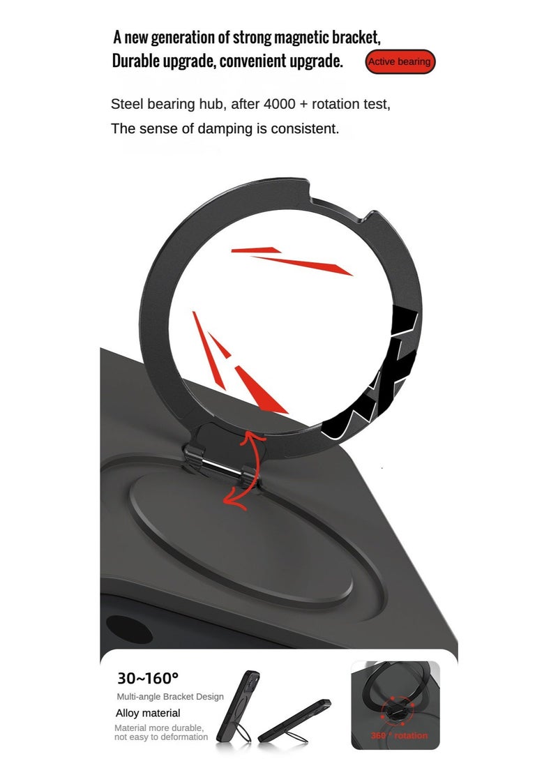 O3 حامل مغناطيسي مصمم لغطاء آيفون 17 برو ماكس مع حامل دوّار 360 درجة، [متوافق مع ماج سيف] [إحساس فائق بالنعومة] غطاء هاتف مغناطيسي رفيع شبه شفاف مطفى بمقاس 6.3 بوصة، أسود مطفى، أقوى قابض مغناطيسي للهاتف، حامل ماج سيف قابل للتعديل 360 درجة متوافق مع آيفون، مُختبر ضد السقوط العسكري ومقاوم للخدوش للاستخدام بدون يدين في السيارة والمكتب والمنزل. - Image 3